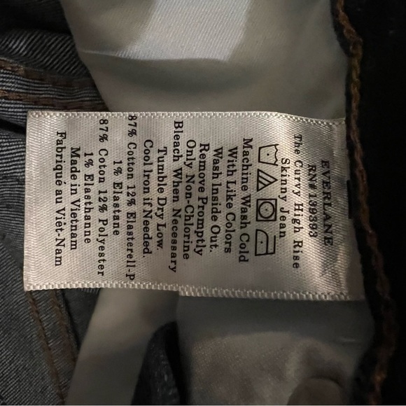 Everlane Curvy High Rise Jeans Dark Wash Size 27 Excellent Condition - Picture 10 of 10